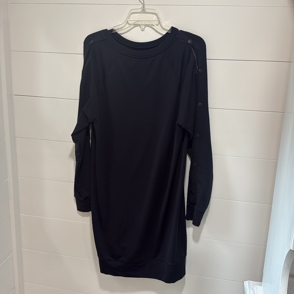 Athleta Black Snappy Sweatshirt Dress Style #352512 Casual Soft Athletic Medium - Picture 5 of 15